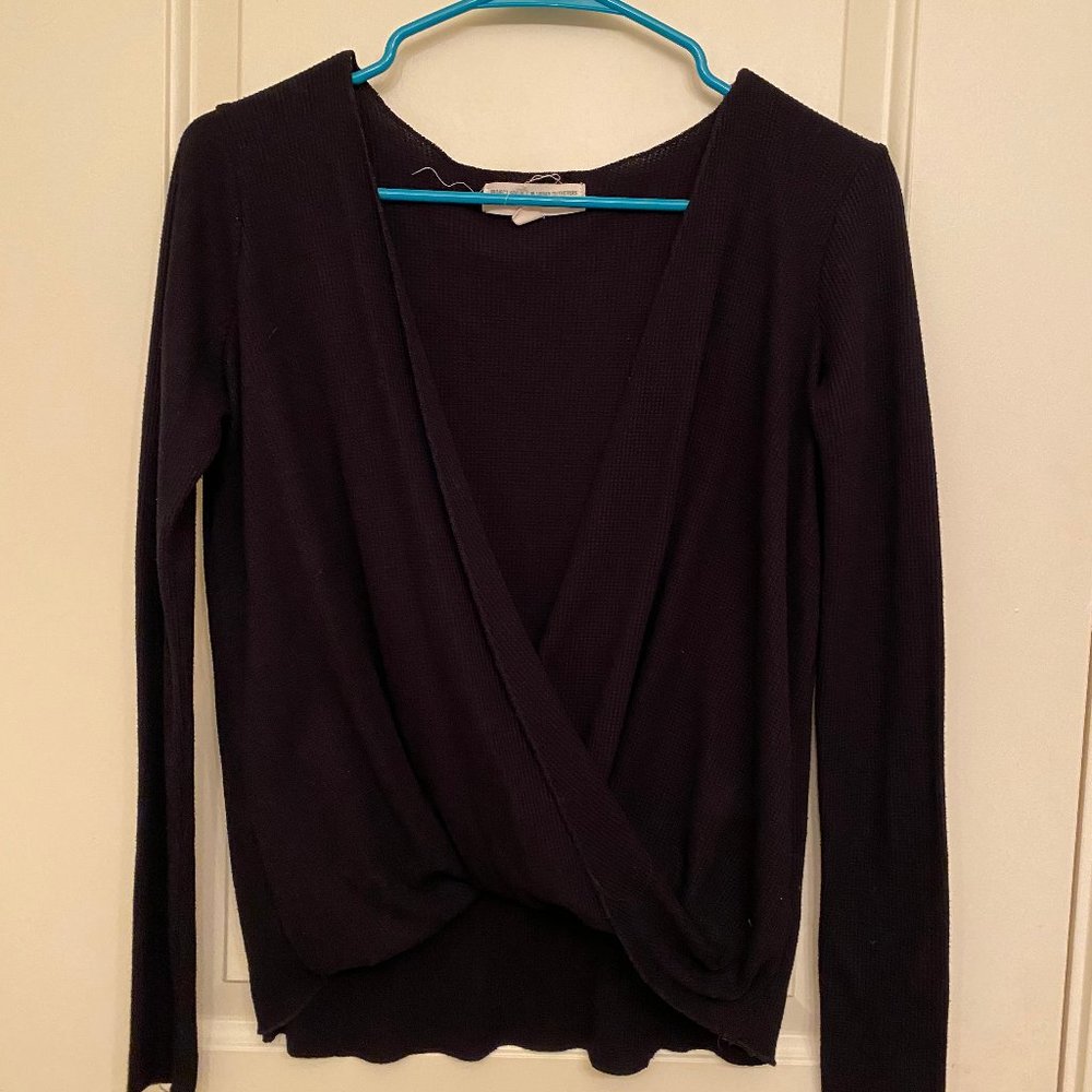 Black Scoop Neck/Cross body Top
